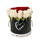 Fresh Roses in Deluxe Box (Love-Black) | Classic Red and White Color