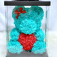 Rose Teddy Bear | Red Turquoise
