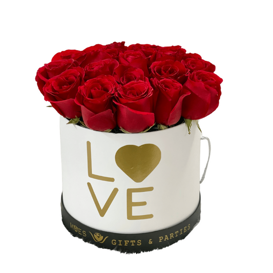Fresh Roses in Deluxe Box (Love-White) | Classic Red Color