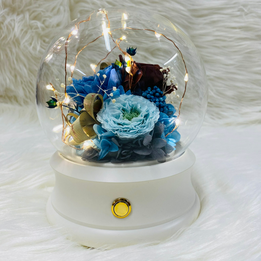 Preserved Roses in Bluetooth Music Box | Blue Mix Color