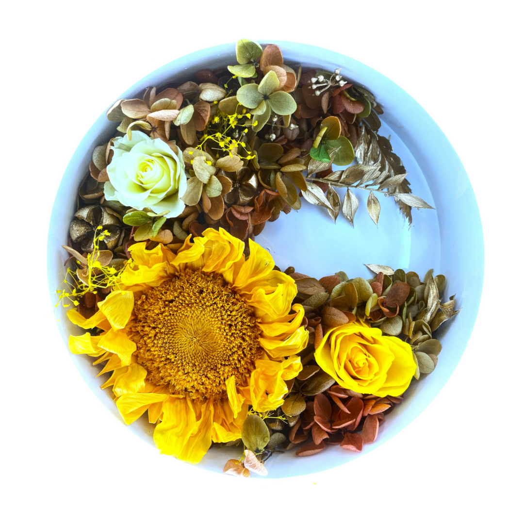 Preserved Sunflowers with light for desktop/nightstand | Sunflower